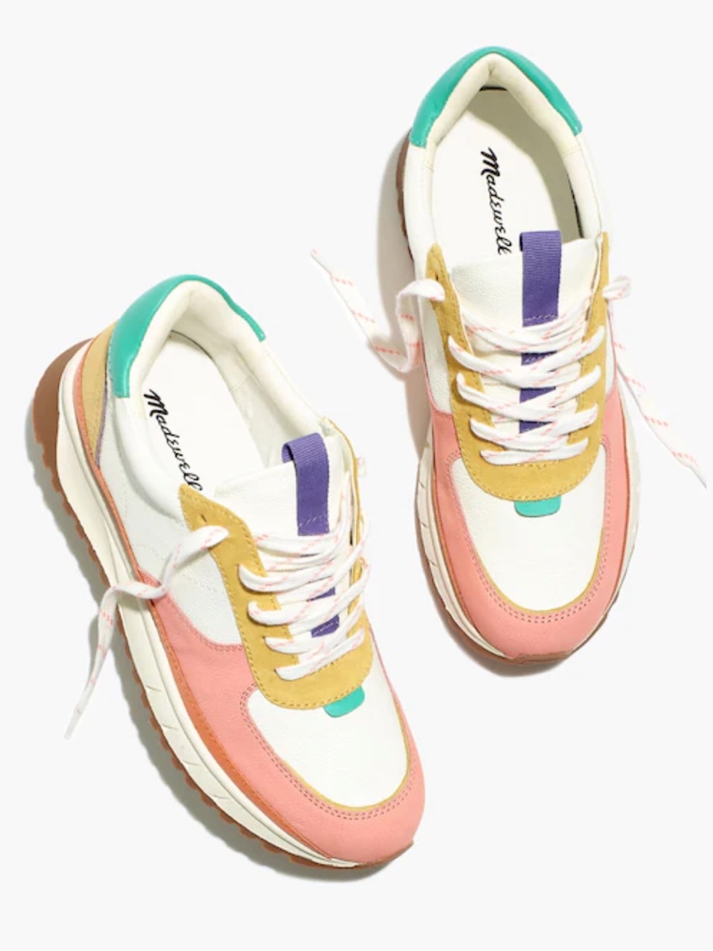 Madewell Women's Kickoff Trainer Sneakers in Colorblock leather
